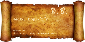 Weibl Boglár névjegykártya